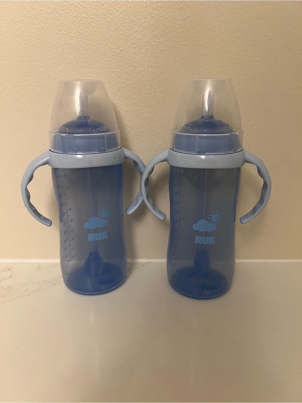 NUK Blue Training Sippy Bottle with Handles - Set of 2